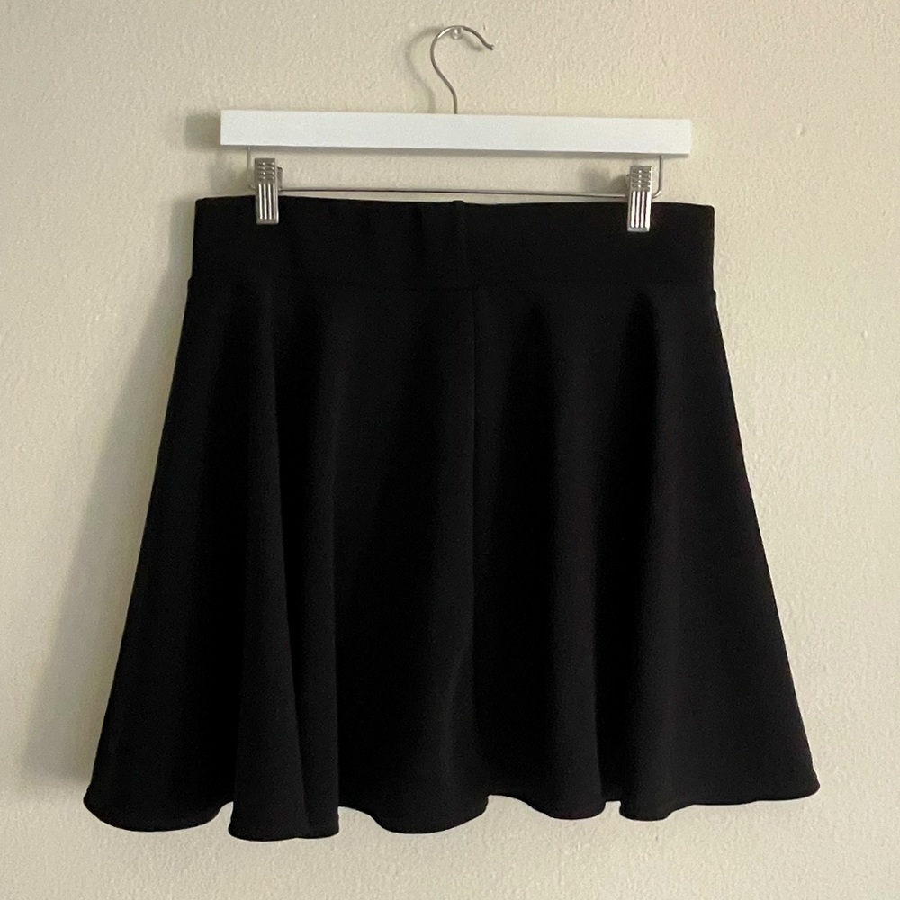 Black Skater Skirt with Attached Shorts - Skort